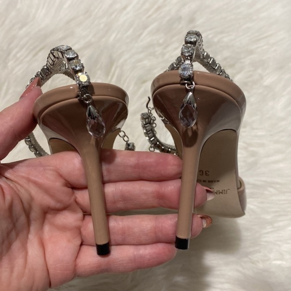 New Jimmy Choo Saeda Crystal ankle strap‎ pointed toe pump size 36EU - Picture 9 of 15